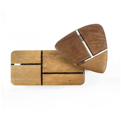 Set de tables basse Kauri Delta - 154 Riva 1920 | Coffee tables Kauri Delta - Natural Wood Coffee Table - Pacific Compagnie.
