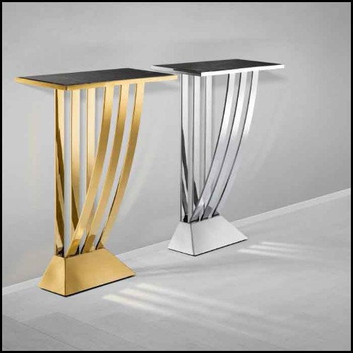 Console 24-Beau Deco, nickel et marbre