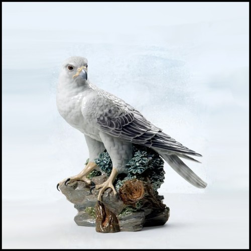Statuette Faucon Gerfaut 256 - Falco - Oiseau - Pacific Compagnie.