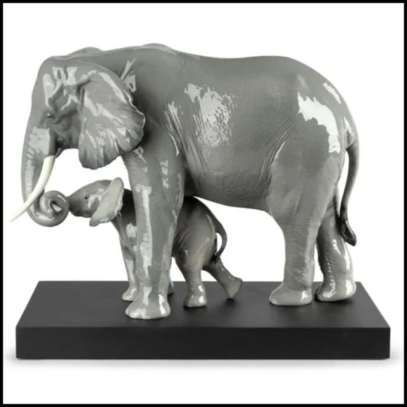 Statuette Deux Elephants 256 - Baby Mommy - Tendance - Pacific Compagnie.