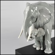 Statuette Deux Elephants 256 - Baby Mommy | Elephant Figurine decor - Pacific Compagnie.