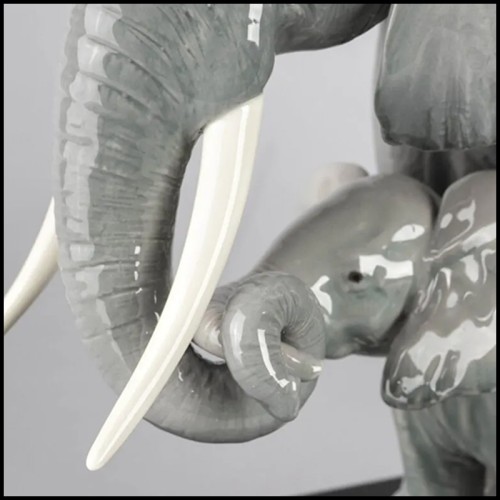 Statuette Deux Elephants 256 - Baby Mommy - Luxe - Pacific Compagnie.