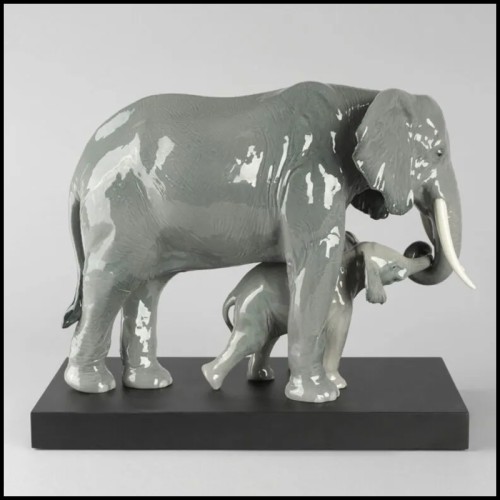 Statuette Deux Elephants 256 - Baby Mommy - Originale - Pacific Compagnie.