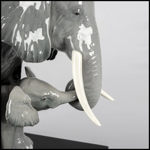 Statuette Deux Elephants 256 - Baby Mommy | Elephant Figurine baby - Pacific Compagnie.