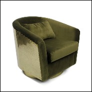 Fauteuil 155 - Natural Green - Elegant green armchair with sleek lines - Pacific Compagnie.