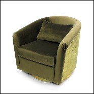 Fauteuil 155 - Natural Green - Natural green velvet armchair design - Pacific Compagnie.