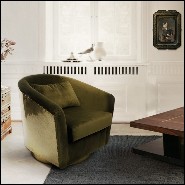 Fauteuil 155 - Natural Green - Soft green upholstered armchair for home decor - Pacific Compagnie.