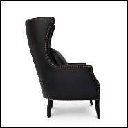 Fauteuil 155 - Dukono - Modern black armchair Dukono with synthetic leather upholstery - Pacific Compagnie.