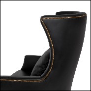 Fauteuil 155 - Dukono - Luxury Dukono armchair with black synthetic leather and matte finish - Pacific Compagnie.