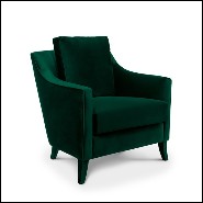 Fauteuil 155 - British Green - Luxury British Green armchair with cotton velvet upholstery - Pacific Compagnie.