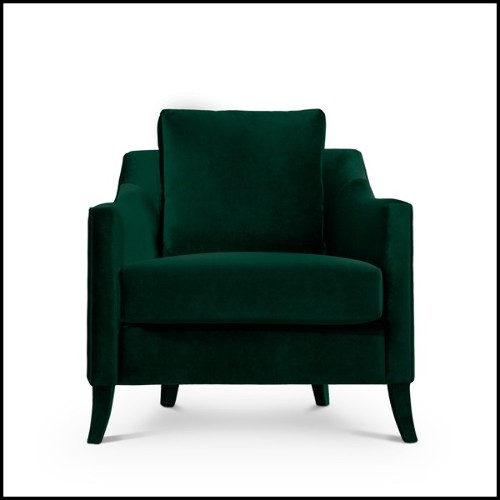 Fauteuil 155 - British Green - Velvet armchair with British Green upholstery - Pacific Compagnie.