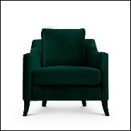 Fauteuil 155 - British Green - Velvet armchair with British Green upholstery - Pacific Compagnie.