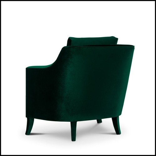 Fauteuil 155 - British Green - Cotton velvet fabric armchair in British Green - Pacific Compagnie.