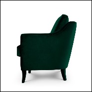 Fauteuil 155 - British Green - Fully upholstered armchair with British Green cotton velvet - Pacific Compagnie.