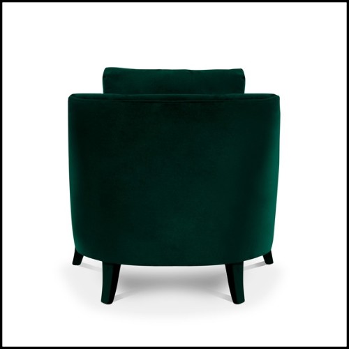 Fauteuil 155 - British Green - British Green armchair with velvet fabric and full upholstery - Pacific Compagnie.