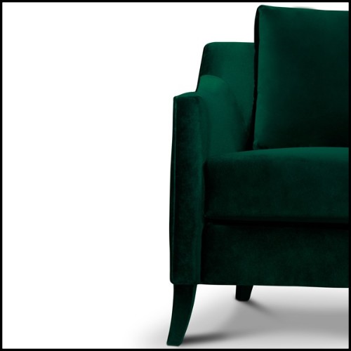 Fauteuil 155 - British Green - Brabbu armchair with British Green cotton velvet and full upholstery - Pacific Compagnie.