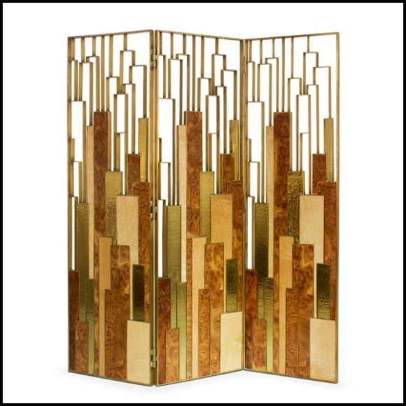 Paravent 155 - Gold Elm - Sturdy gold elm paravent with classic style - Pacific Compagnie.