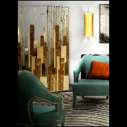 Paravent 155 - Gold Elm - Sophisticated gold elm room divider for living areas - Pacific Compagnie.