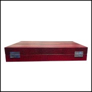 Backgammon PC - Finition Croco | Luxurious croc-style backgammon game - Pacific Compagnie.