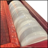 Backgammon PC - Finition Croco - Backgammon luxe - Pacific Compagnie.