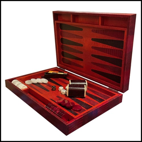 Backgammon PC - Finition Croco | Luxury backgammon, croc design - Pacific Compagnie.
