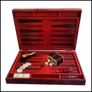 Backgammon PC - Finition Croco | Croco-textured backgammon game - Pacific Compagnie.