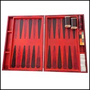 Backgammon PC - Finition Croco | Crocodile finish backgammon board - Pacific Compagnie.