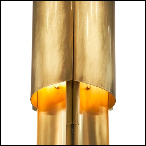 Lampadaire 155 - Brush Brass - Sophisticated brass floor lamp with unique design - Pacific Compagnie.