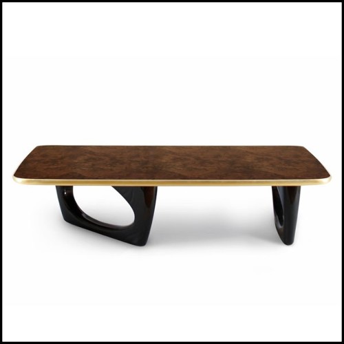 Table basse 155 - Sherwood - Elegant living room coffee table with gold accents - Pacific Compagnie.