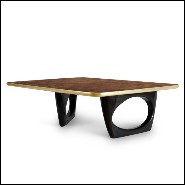 Table basse 155 - Sherwood - Walnut and gold coffee table for modern interiors - Pacific Compagnie.