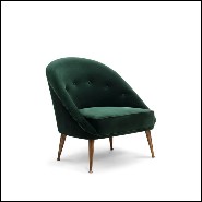 Fauteuil 155 - Smart - Elegant green velvet armchair with matte aged brass legs and modern style 155-Smart - Pacific Compagnie.