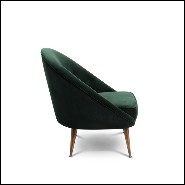 Fauteuil 155 - Smart - Luxurious green coton velvet armchair with aged brass details 155-Smart - Pacific Compagnie.