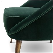 Fauteuil 155 - Smart - Armchair featuring green velvet upholstery and brushed brass accents 155-Smart - Pacific Compagnie.