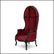 Fauteuil 155 - Tresor - Elegant Fauteuil 155-Tresor armchair with high gloss black lacquered finish - Pacific Compagnie.