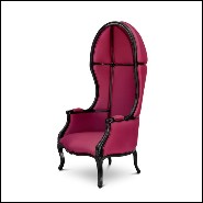 Fauteuil 155 - Tresor - Sophisticated armchair with black lacquered structure and satinated cotton fabric 155-Tresor - Pacific C