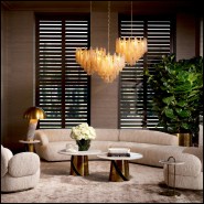 Lustre 24 - Chaves | Eichholtz Chaves antique brass chandelier - Pacific Compagnie.