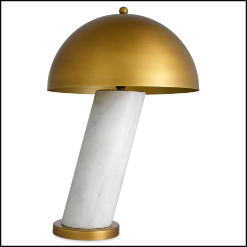 Lampe 24 - Daniel | White marble table lamp, Daniel design - Pacific Compagnie.