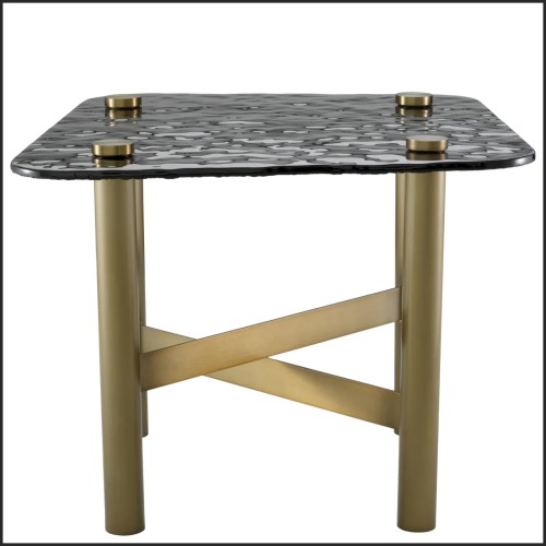 Table d'Appoint 24 - Cortes | Cortes textured glass side table - Pacific Compagnie.