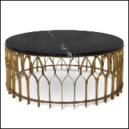 Table basse 155 - Mecca oval - Premium Quality Marble and Brass Coffee Table for Luxury Interiors - Pacific Compagnie.