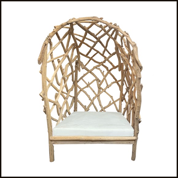Armchair Outdoor PC - Louise Cruosé | Woven Louise Cruosé armchair - Pacific Compagnie.