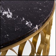 Table basse 155 - Mecca oval - Elegant Nero Marquina Marble Top on Brushed Brass Base - Pacific Compagnie.