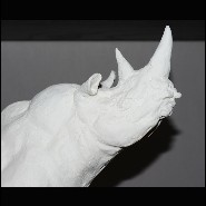Sculpture 11 - Rhinoceros - Plâtre blanc - Pacific Compagnie.