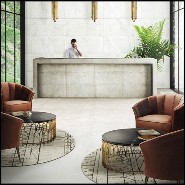 Table basse 155 - Mecca oval - Exquisite Brushed Aged Brass and Marble Combination for Modern Living - Pacific Compagnie.