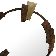 Miroir 155 - Times - Brass and copper accents on wooden mirror - Pacific Compagnie.