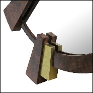 Miroir 155 - Times - Flat mirror with decorative walnut root veneer - Pacific Compagnie.