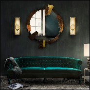 Miroir 155 - Times - Copper framed round mirror with wooden details - Pacific Compagnie.