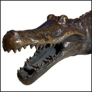 Sculpture PC - Crocodile Bronze - Objet d'art - Pacific Compagnie.