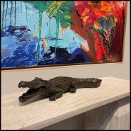 Sculpture PC - Crocodile Bronze | Sculpture PC - Bronze gator art - Pacific Compagnie.