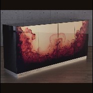 Sideboard Polished Lacquered and Top with Leather Category B 150-Fusion