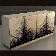 Sideboard Polished Lacquered and Top with Leather Category B 150-Fusion